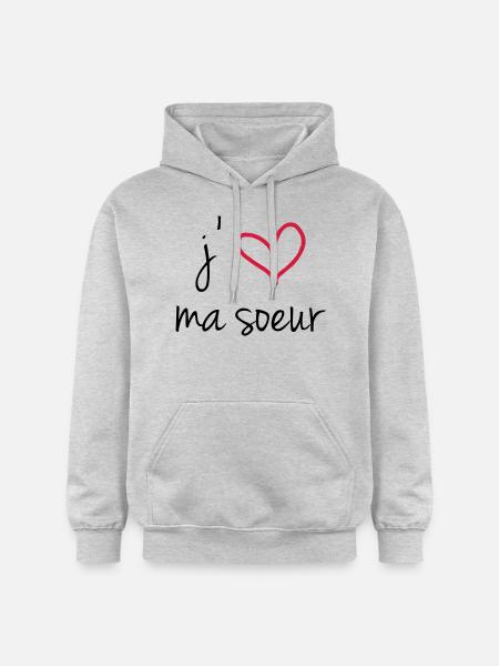 J'aime ma soeur - Sweat à capuche Softstyle® Gildan Unisexe - gris clair chiné