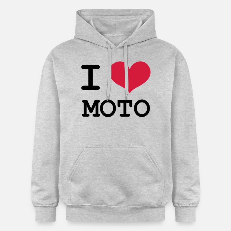 I Love Moto ! - Sweat à capuche Softstyle® Gildan Unisexe - gris clair chiné