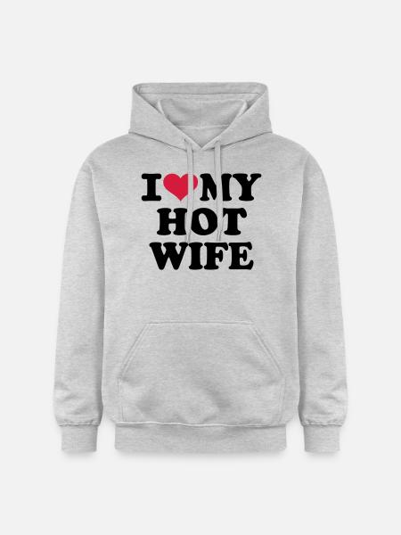 I love my hot wife - Gildan uniseks Softstyle® Midweight hoodie - lichtgrijs gemêleerd