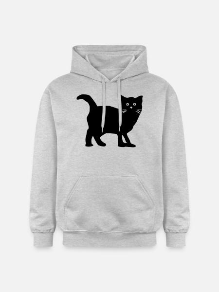 Katze - Gildan Unisex Softstyle® Midweight Hoodie - Hellgrau meliert
