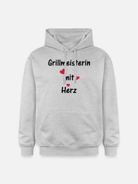 Grillmeisterin mit Herz - Gildan Unisex Softstyle® Midweight Hoodie - Hellgrau meliert