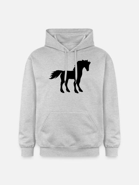 horse outline silhouette shadow symbol logo stalli - Gildan Unisex Softstyle® Midweight Hoodie - light heather grey