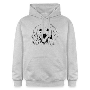 Golden Retriever - Bluza z kapturem typu unisex Gildan Softstyle® Midweight - jasnoszary melanż - Przód - Liana (172cm) & Jaron (178cm)