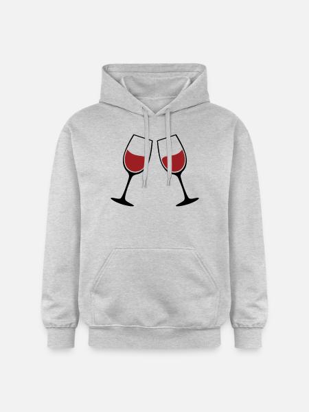 Weingläser Silhouette - Gildan Unisex Softstyle® Midweight Hoodie - Hellgrau meliert