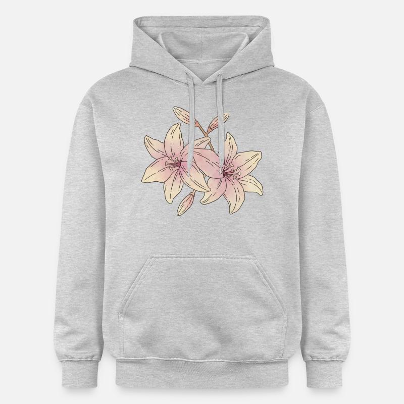 Fleurs de lys - Sweat à capuche Softstyle® Gildan Unisexe - gris clair chiné