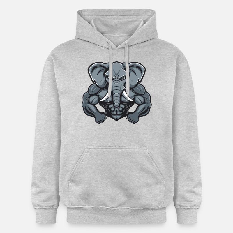 Musculation des muscles de l’éléphant - Sweat à capuche Softstyle® Gildan Unisexe - gris clair chiné