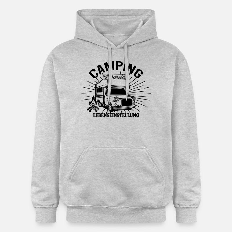 Camping camping-car caravane dicton amusant - Sweat à capuche Softstyle® Gildan Unisexe - gris clair chiné