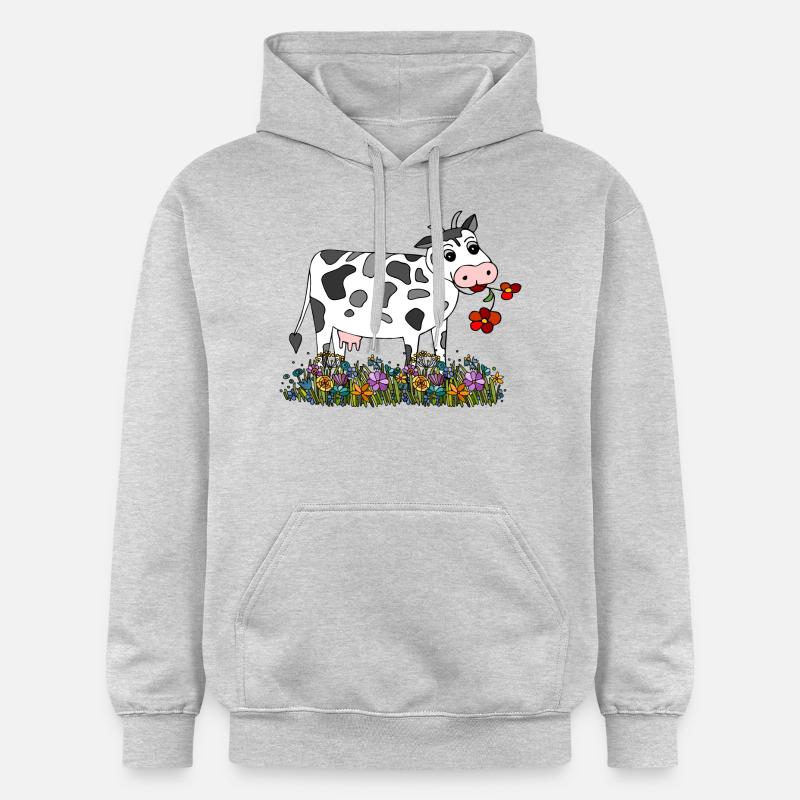 Vache - Sweat à capuche Softstyle® Gildan Unisexe - gris clair chiné