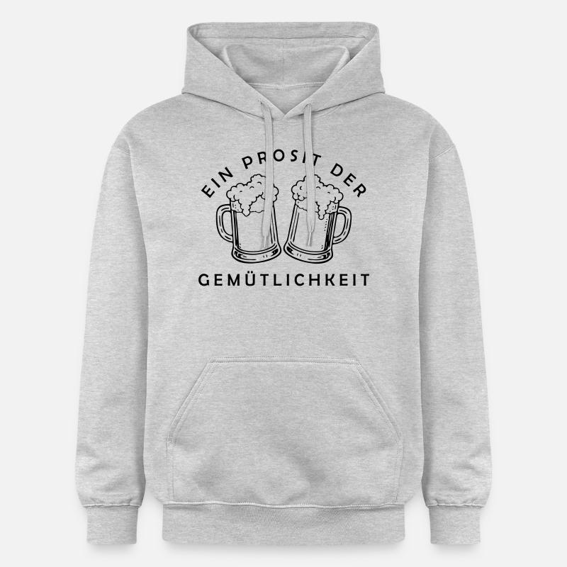 Bier - Ein Prosit der Gemütlichkeit - Sweat à capuche Softstyle® Gildan Unisexe - gris clair chiné