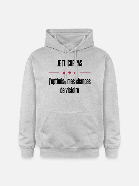je triche - Sweat à capuche Softstyle® Gildan Unisexe - gris clair chiné