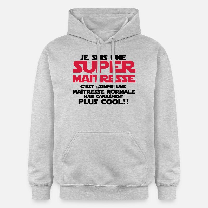 je suis une super maîtresse - Sweat à capuche Softstyle® Gildan Unisexe - gris clair chiné