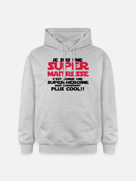 une super maîtresse plus COOL - Sweat à capuche Softstyle® Gildan Unisexe - gris clair chiné