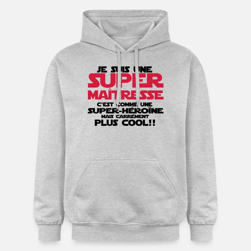 une super maîtresse plus COOL - Sweat à capuche Softstyle® Gildan Unisexe - gris clair chiné
