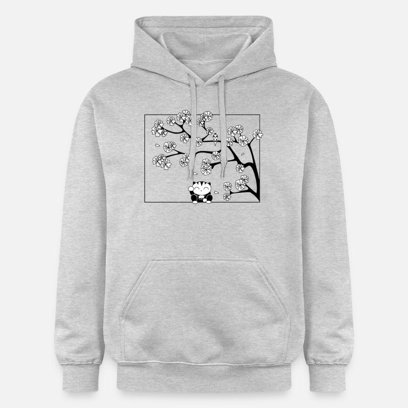japon - chat-e - Sweat à capuche Softstyle® Gildan Unisexe - gris clair chiné