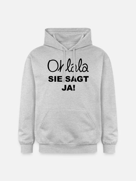 sie sagt ja - Gildan Unisex Softstyle® Midweight Hoodie - Hellgrau meliert