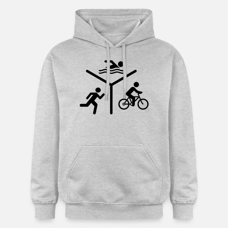 Silhouette de Triathlon - Sweat à capuche Softstyle® Gildan Unisexe - gris clair chiné