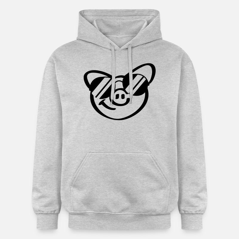Cool Pig Face - Sweat à capuche Softstyle® Gildan Unisexe - gris clair chiné
