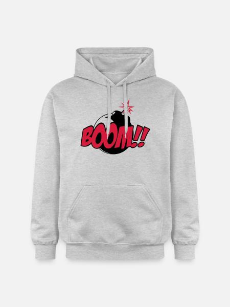 boom - comic sound - Gildan Unisex Softstyle® Midweight Hoodie - light heather grey