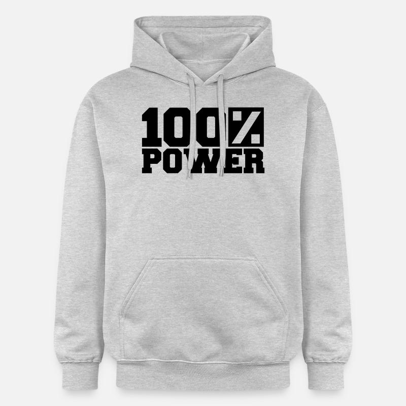 Logo 100 % de puissance - Sweat à capuche Softstyle® Gildan Unisexe - gris clair chiné