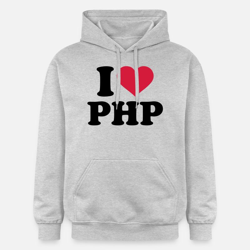 I love PHP - Sweat à capuche Softstyle® Gildan Unisexe - gris clair chiné