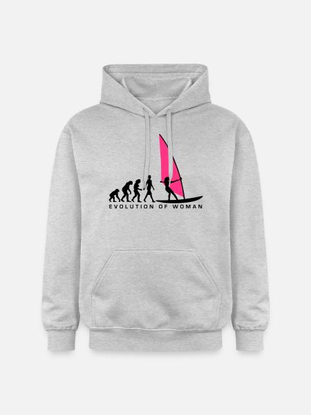 evolution_of_woman_windsurfing_092014_d_ - Gildan Unisex Softstyle® Midweight Hoodie - Hellgrau meliert