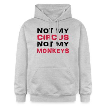 Not my circus, not my monkeys - Sweat à capuche Softstyle® Gildan Unisexe - gris clair chiné - Devant - Liana (172cm) & Jaron (178cm)