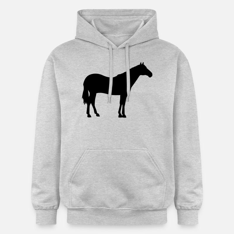 Cheval - Sweat à capuche Softstyle® Gildan Unisexe - gris clair chiné