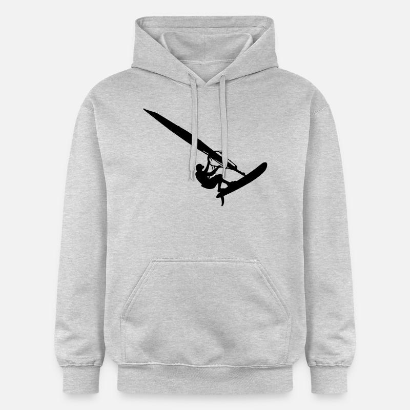 Windsurfer (Vector) - Sweat à capuche Softstyle® Gildan Unisexe - gris clair chiné