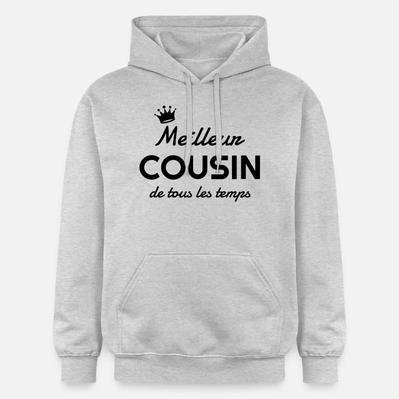 Cousin - Cousine - Famille - Bébé - Naissance - Sweat à capuche Softstyle® Gildan Unisexe - gris clair chiné