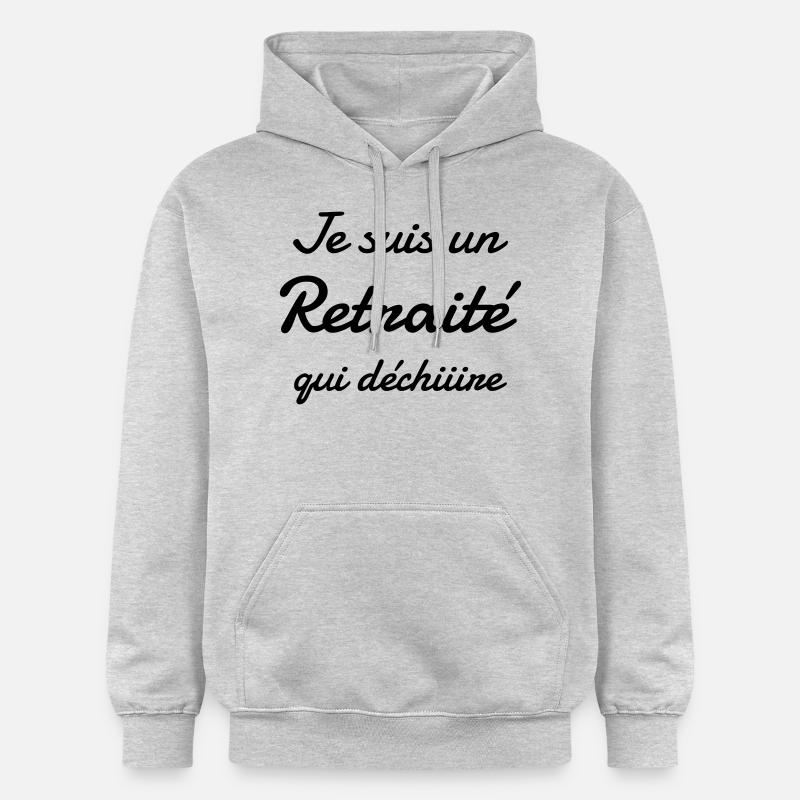 retraite / retraité / retraitée / pension - Sweat à capuche Softstyle® Gildan Unisexe - gris clair chiné