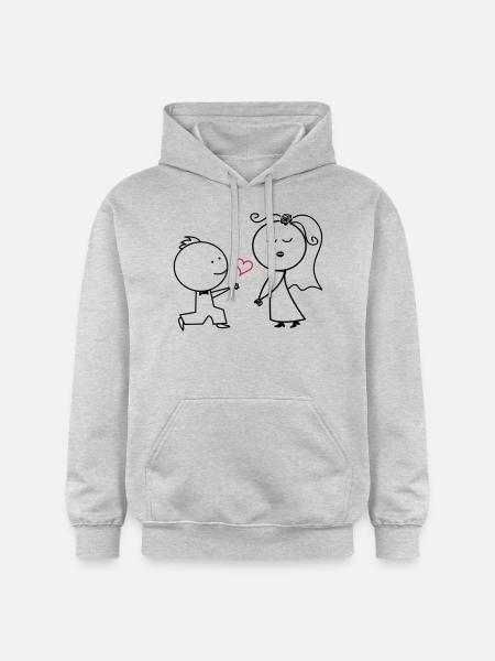 ehepaar_antrag_002 - Gildan Unisex Softstyle® Midweight Hoodie - Hellgrau meliert