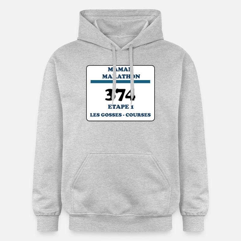 T-shirt logo Maman Marathon - Sweat à capuche Softstyle® Gildan Unisexe - gris clair chiné