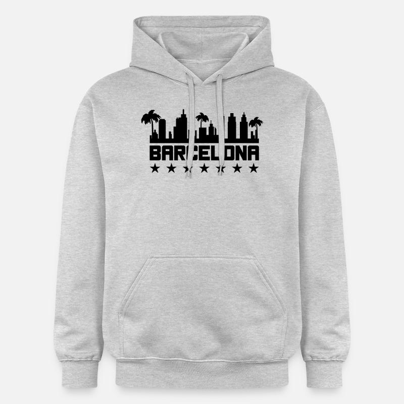 Barcelone - Sweat à capuche Softstyle® Gildan Unisexe - gris clair chiné