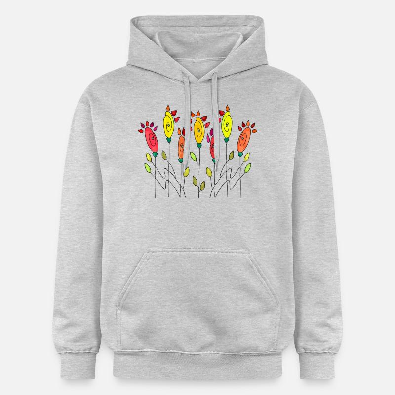 Fleur - Sweat à capuche Softstyle® Gildan Unisexe - gris clair chiné