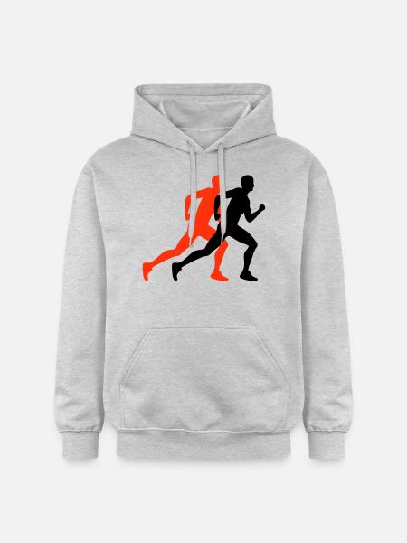 Running Marathon Mann Symbol - Gildan Unisex Softstyle® Midweight Hoodie - Hellgrau meliert