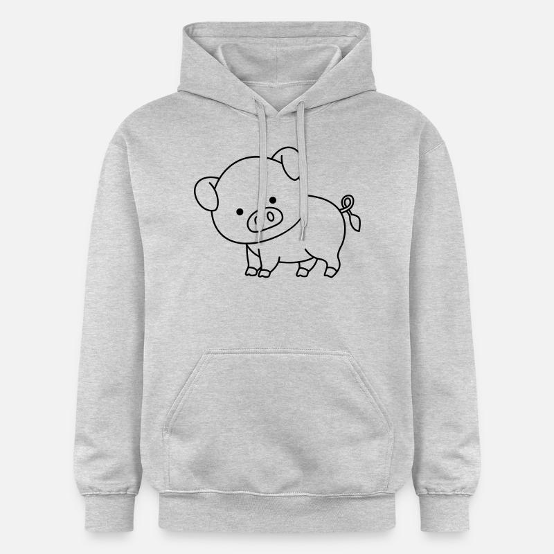 Cochon - Sweat à capuche Softstyle® Gildan Unisexe - gris clair chiné