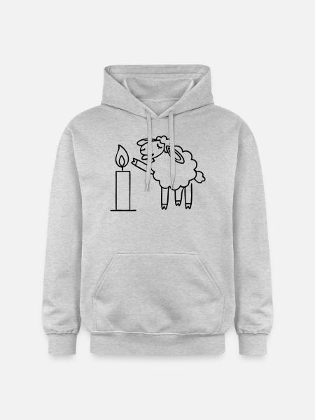 singing sheep with candle Christmas - Gildan Unisex Softstyle® Midweight Hoodie - light heather grey