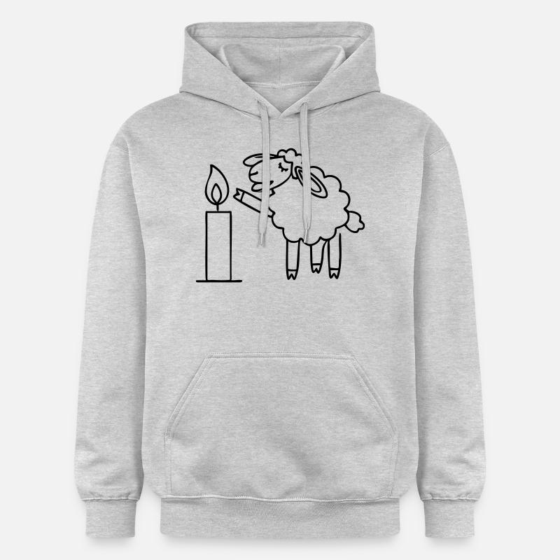 mouton chantant avec bougie Noël - Sweat à capuche Softstyle® Gildan Unisexe - gris clair chiné