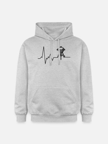 Heartbeat BBQ Grill Grilling - Gildan Unisex Softstyle® Midweight Hoodie - light heather grey