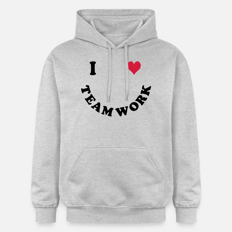 Ich liebe Teamwork - Gildan Unisex Softstyle® Midweight Hoodie - Hellgrau meliert