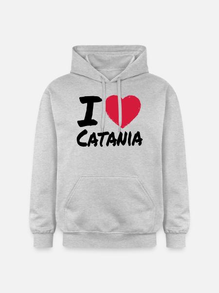 I Love Catania - Gildan Unisex Softstyle® Midweight Hoodie - Hellgrau meliert