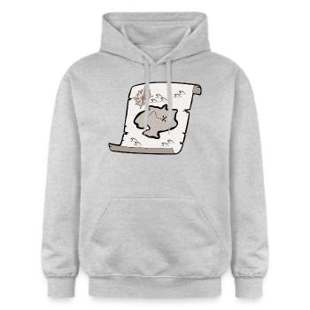 Schatzkarte - Gildan Unisex Softstyle® Midweight Hoodie - Hellgrau meliert - Vorne - Liana (172cm) & Jaron (178cm)