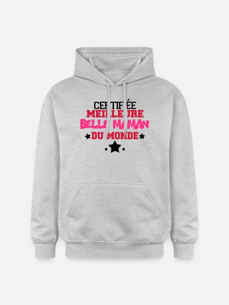 certifiée meilleure belle maman - Sweat à capuche Softstyle® Gildan Unisexe - gris clair chiné