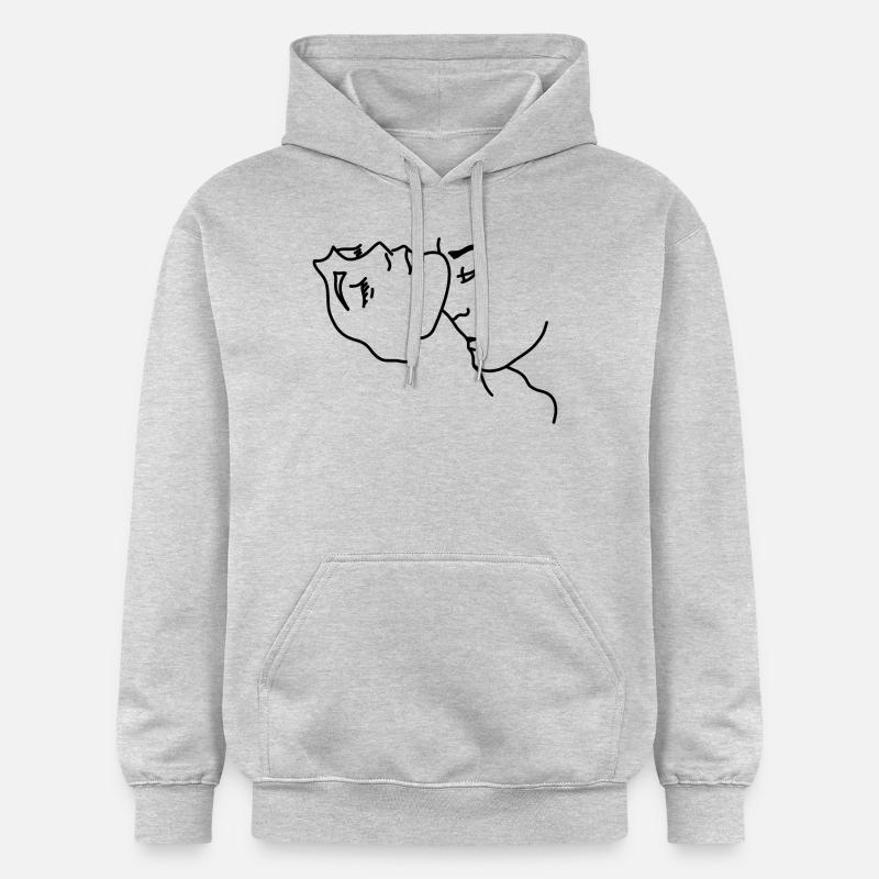 Baiser l'amour du cou - Sweat à capuche Softstyle® Gildan Unisexe - gris clair chiné