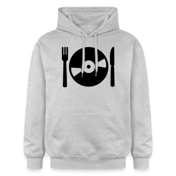 Vinyl - Sweat à capuche Softstyle® Gildan Unisexe - gris clair chiné - Devant - Liana (172cm) & Jaron (178cm)