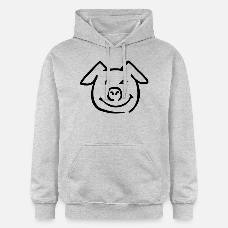Cochon - Sweat à capuche Softstyle® Gildan Unisexe - gris clair chiné