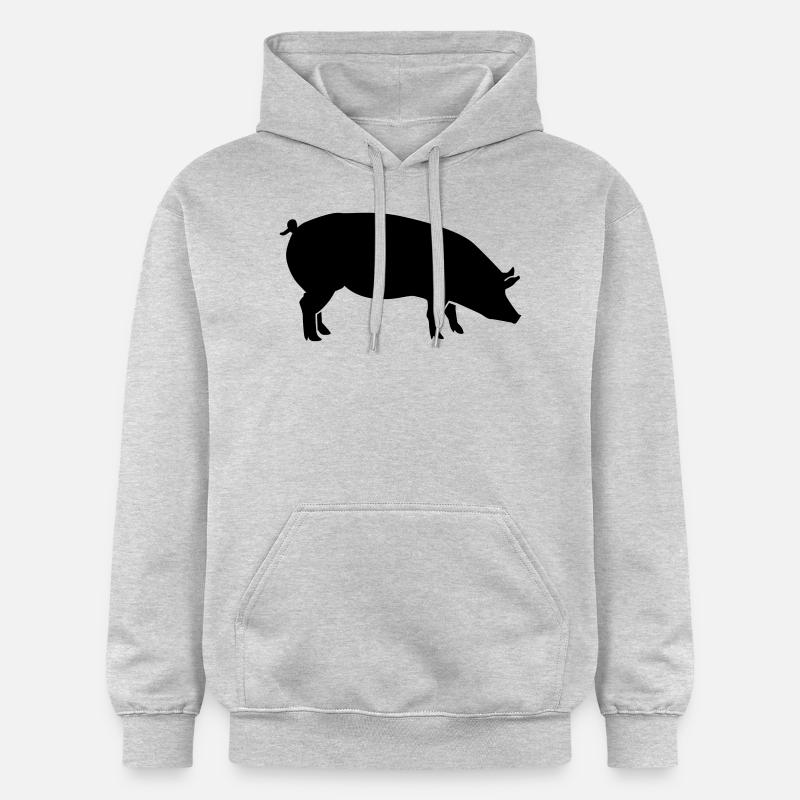 Cochon - Sweat à capuche Softstyle® Gildan Unisexe - gris clair chiné