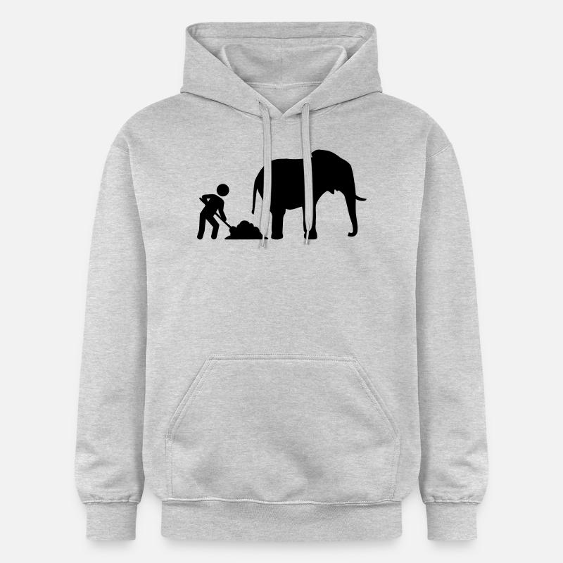 Éléphant - Sweat à capuche Softstyle® Gildan Unisexe - gris clair chiné