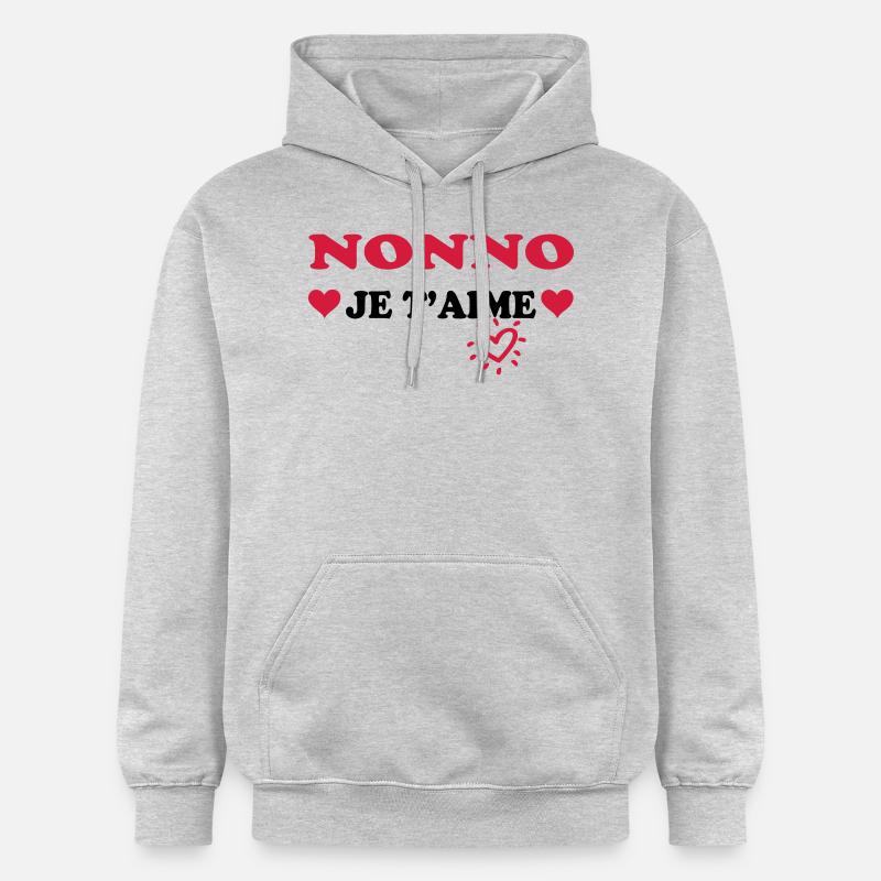 Nonno je t'aime - Sweat à capuche Softstyle® Gildan Unisexe - gris clair chiné