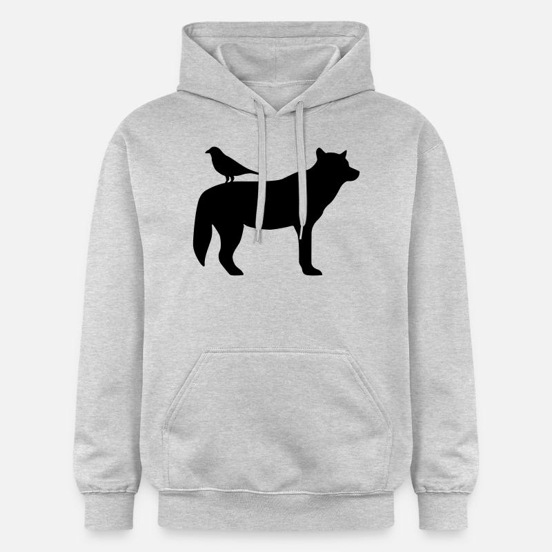 Wolf und Rabe - Gildan Unisex Softstyle® Midweight Hoodie - Hellgrau meliert